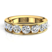 Demi-alliance 9 diamants ronds 1.60 carat or jaune Antonia
